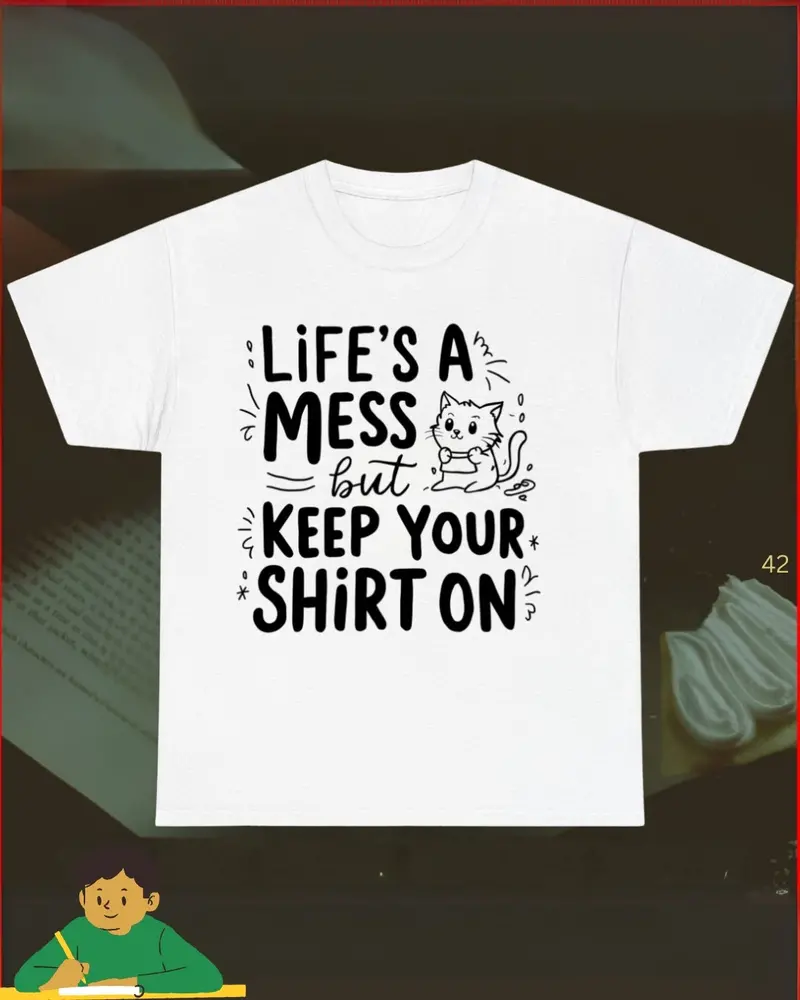 Life Messy Cotton T-Shirt 1