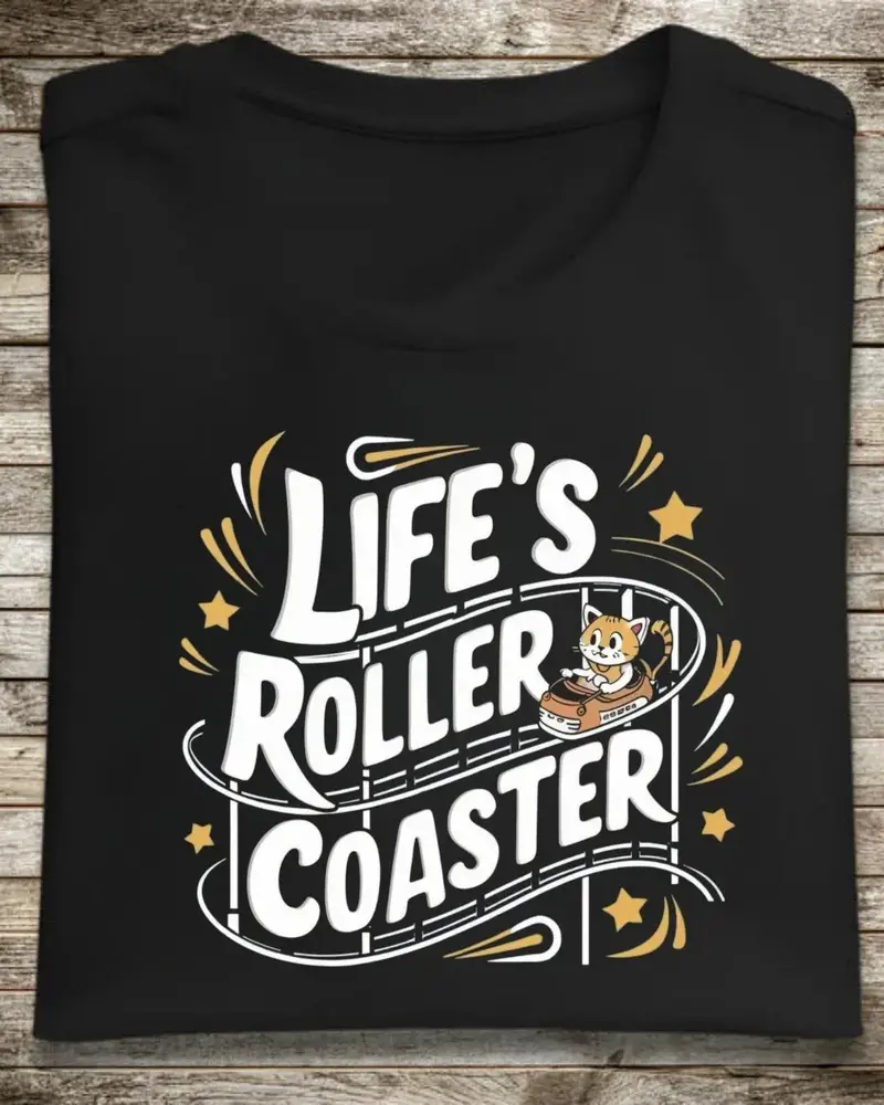 Life Roller Coaster Cotton Tshirt 1