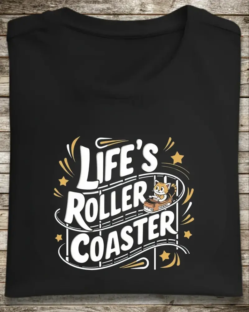 Life Roller Coaster Idiom Cotton T-Shirt 1
