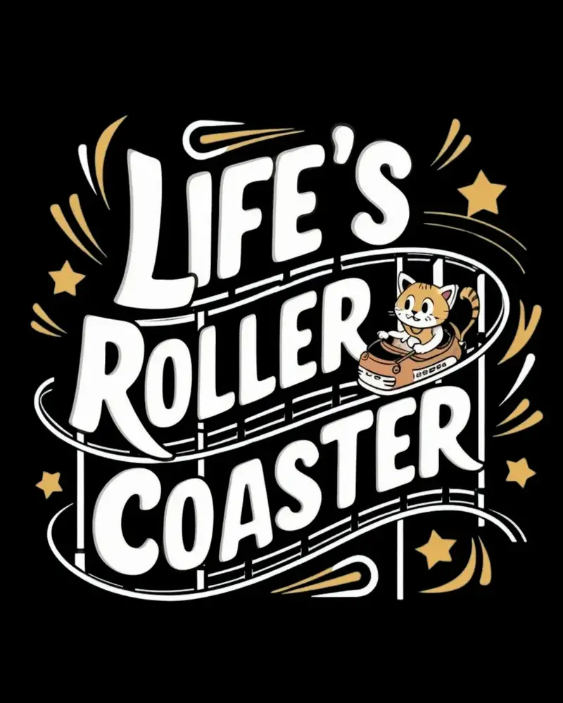 Life Roller Coaster Idiom Cotton T-Shirt 2