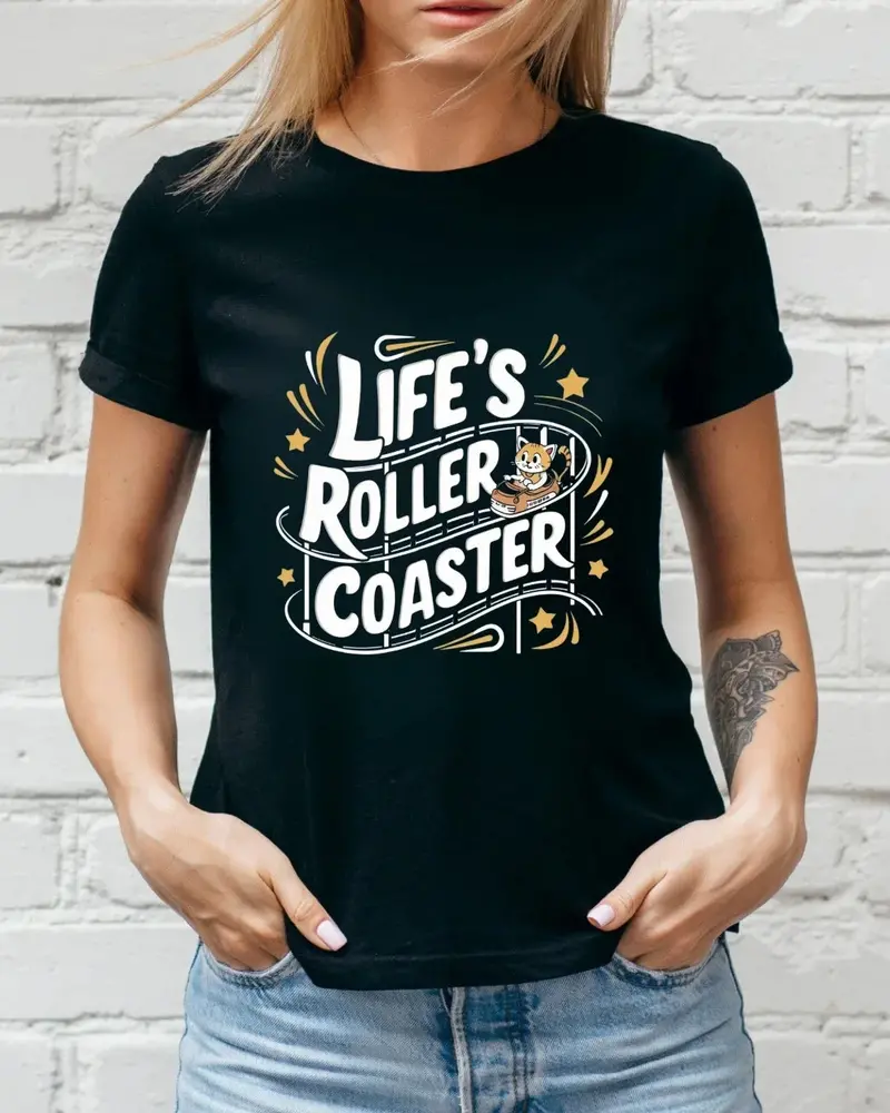 Life Roller Coaster Idiom Cotton T-Shirt 3