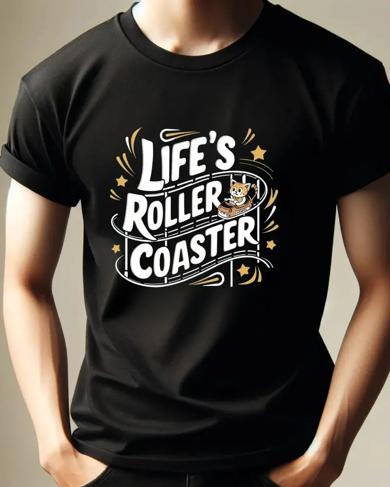 Life Roller Coaster Idiom Cotton T-Shirt 4