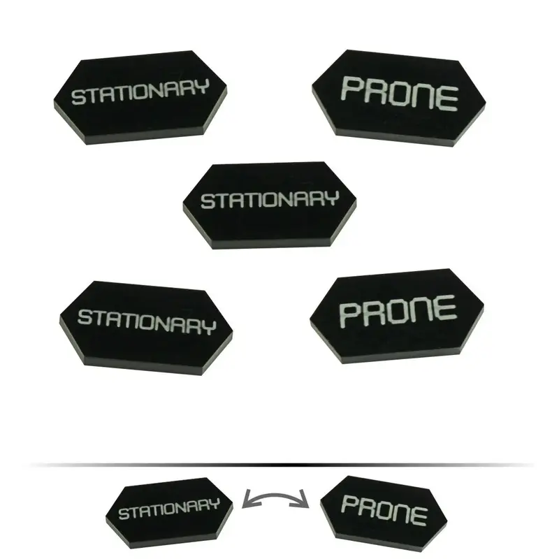Litko Double-Sided Stationary/Prone Tokens Compatible With Battletech (5) 1