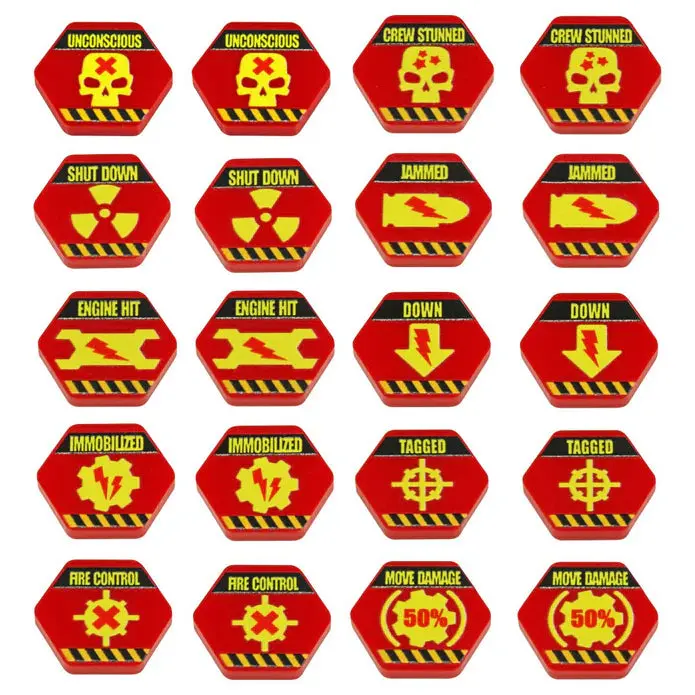 Litko Premium Printed Mecha Damage Effects Token Set (20) 1
