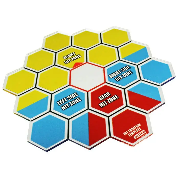 Litko Premium Printed Mecha Hex Map Hit Location Template Compatible With Battletech 1