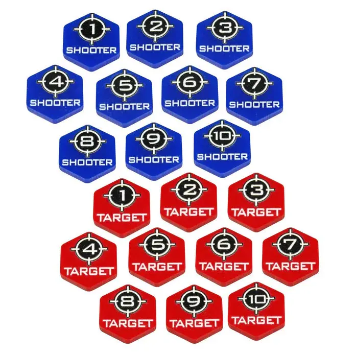 Litko Premium Printed Mecha Target – Shooter Token Set, Numbered 1-10 (20) 1