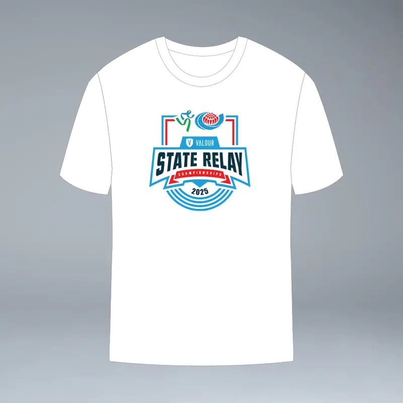 Little Athletics Nsw Valour State Relays White Tee 1