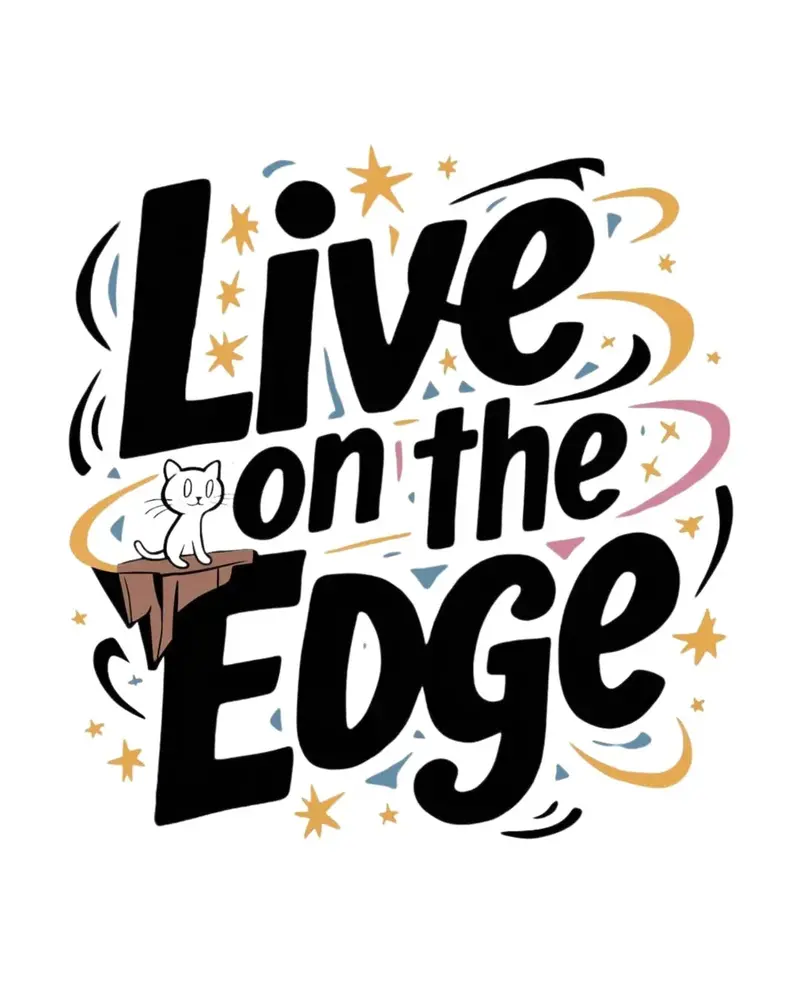 Live On The Edge Idiom Cotton T-Shirt 2