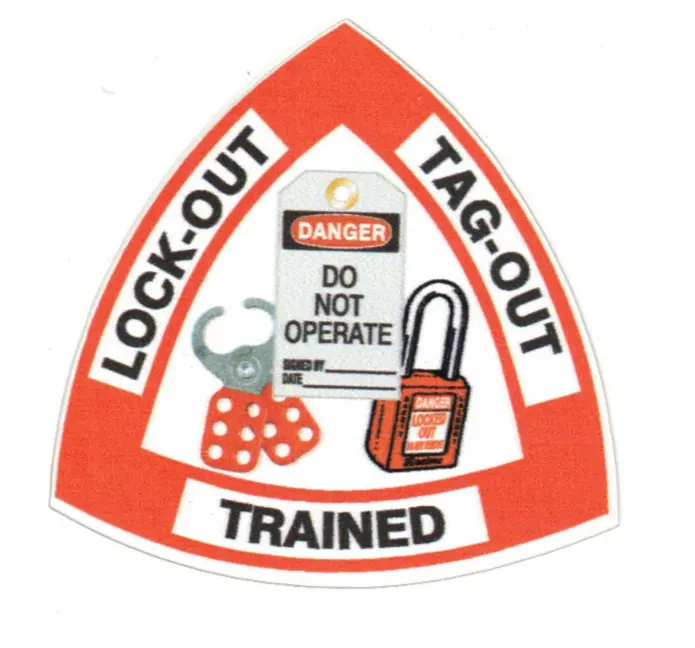 Lock Out Tag Out Trained Hard Hat Marker #Hm-113 1