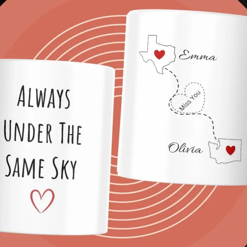 Long Distance Friend Mug, Personalized Long Distance Friend Gift For Best Friends Birthday Gifts, Custom Bestie Friendship Coffee Cup 1
