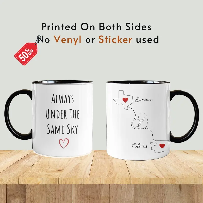 Long Distance Friend Mug, Personalized Long Distance Friend Gift For Best Friends Birthday Gifts, Custom Bestie Friendship Coffee Cup 6
