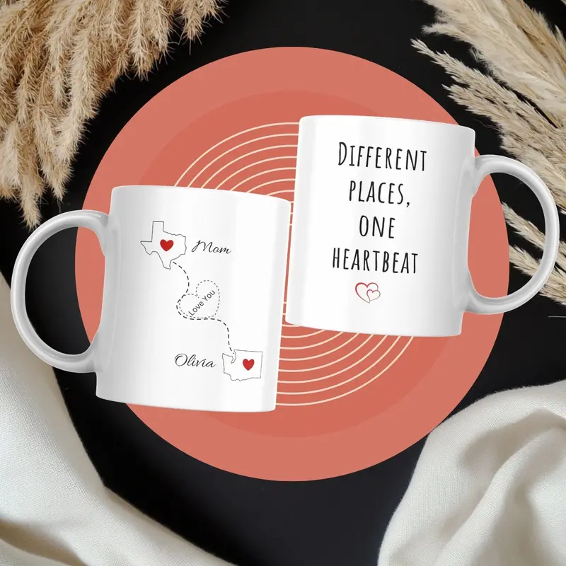 Long Distance Mom Mug, Personalized State To State Coffee Cup, Custom Long Distance Mom Gift For Mom From Daughter, Mothers Day Gift 3