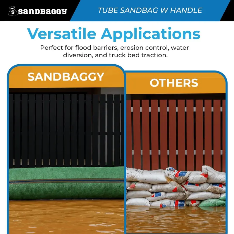 Long Tube Sandbags With Handle - 4 Ft Length (Lasts 1-2 Yrs) - 70 Lb Capacity 4