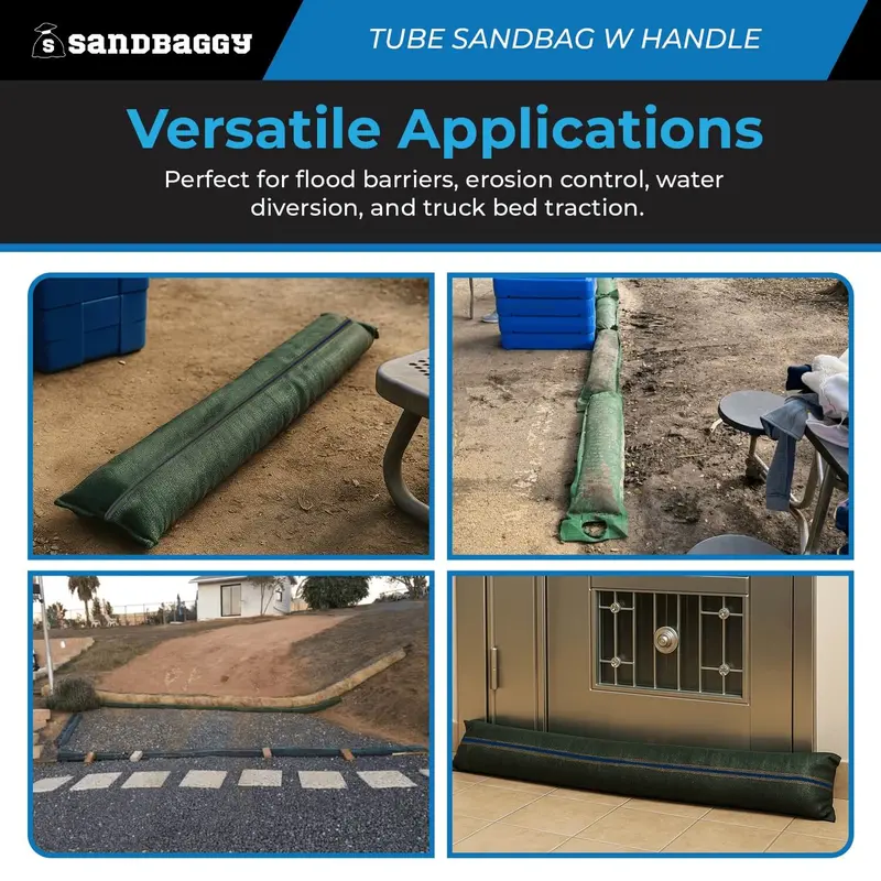 Long Tube Sandbags With Handle - 4 Ft Length (Lasts 1-2 Yrs) - 70 Lb Capacity 5