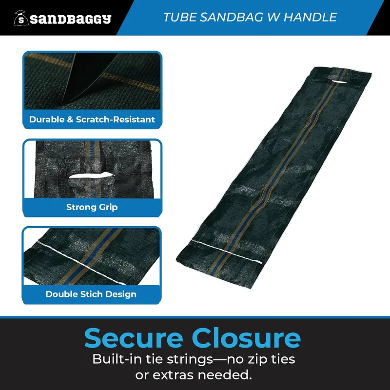 Long Tube Sandbags With Handle - 4 Ft Length (Lasts 1-2 Yrs) - 70 Lb Capacity 6