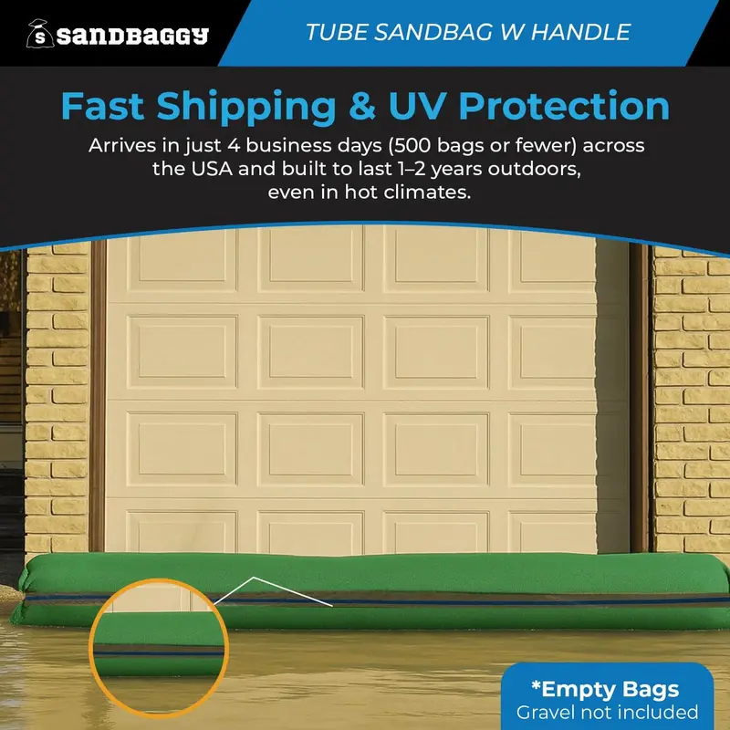 Long Tube Sandbags With Handle - 4 Ft Length (Lasts 1-2 Yrs) - 70 Lb Capacity 8