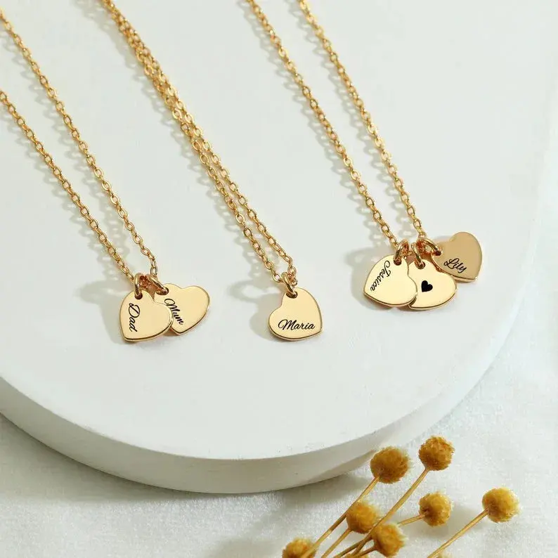 Love Heart Shape Necklace With Customizable Name Design 1