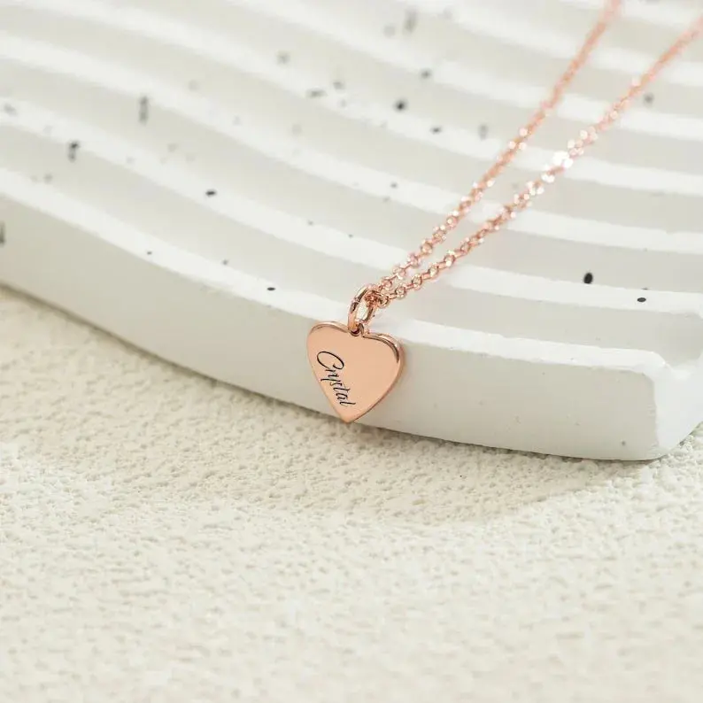 Love Heart Shape Necklace With Customizable Name Design 2