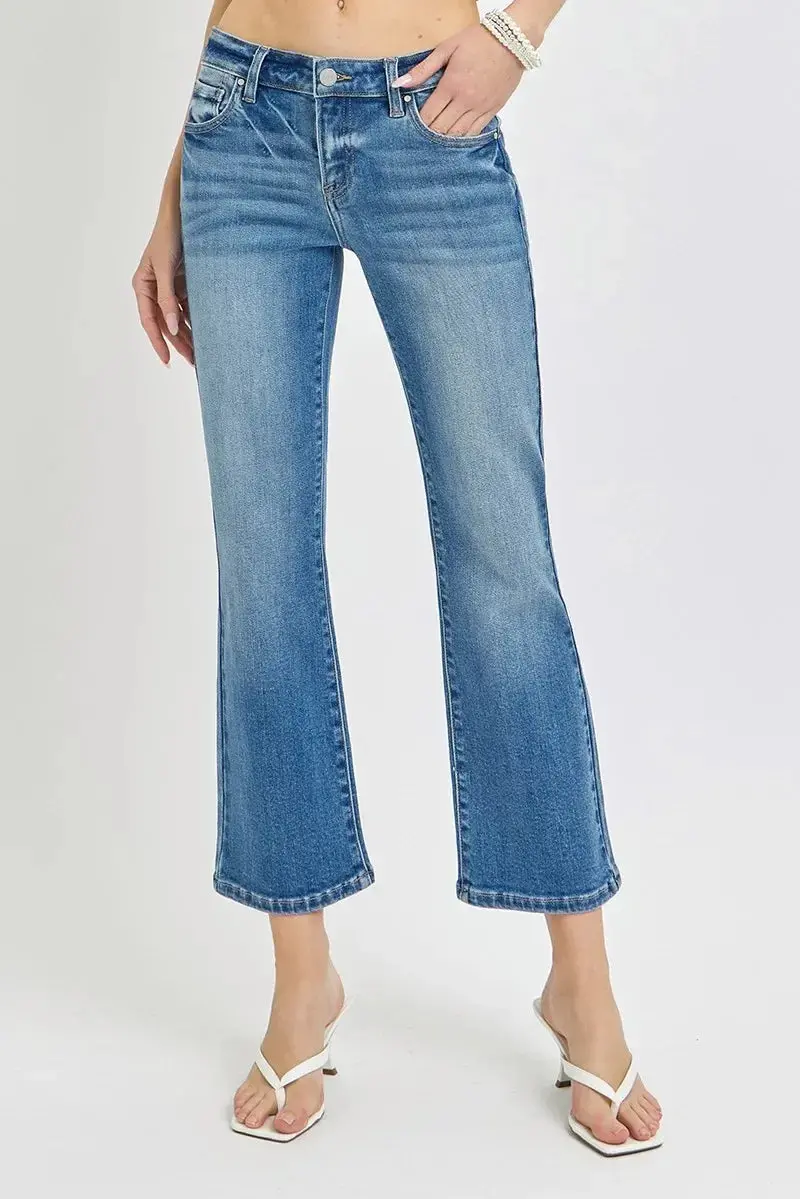 Low Rise Crop Flare Jeans Plus Size 4