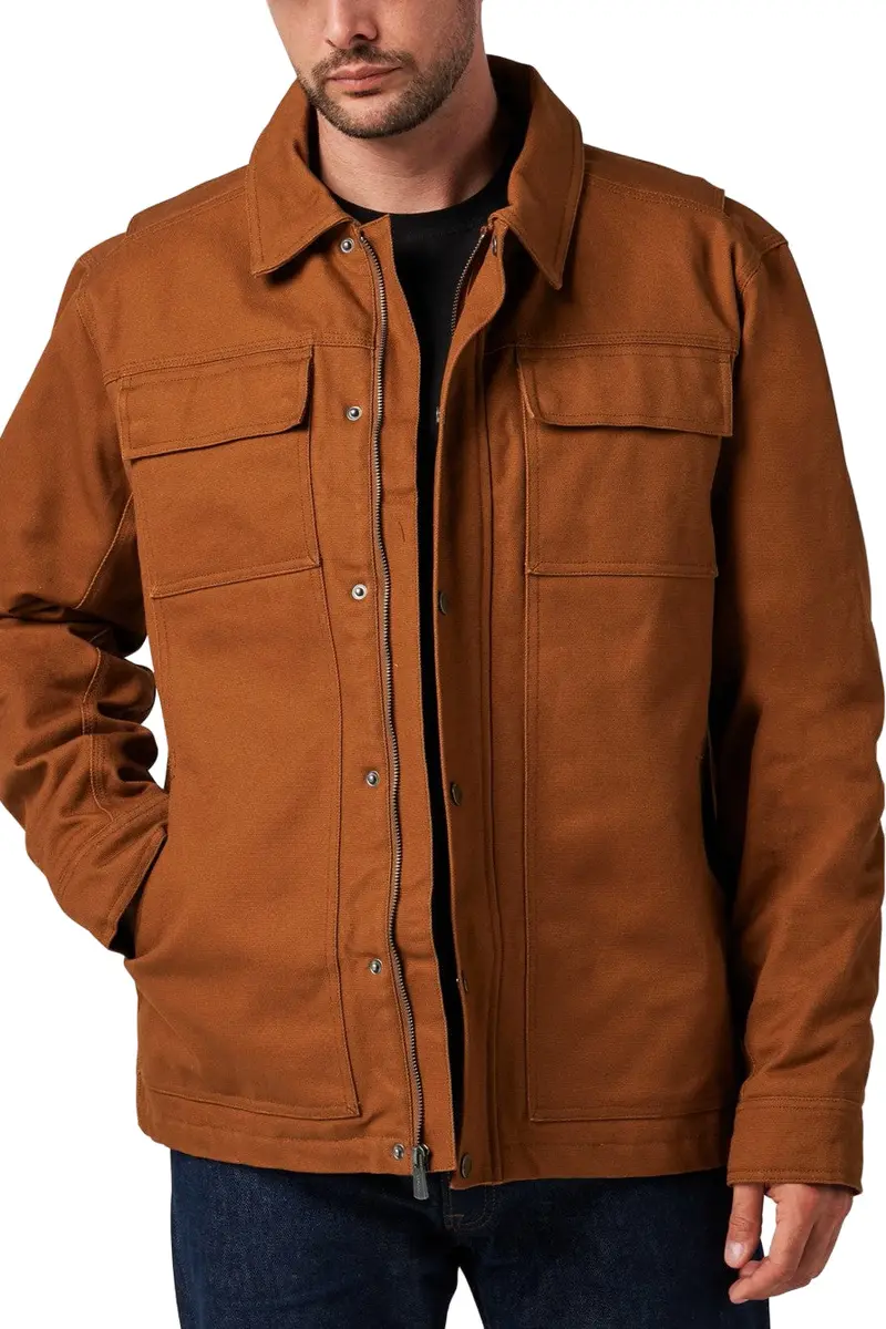Lucky Brand Workwear Men's Canvas Chore Quilted Lined Jacket 1