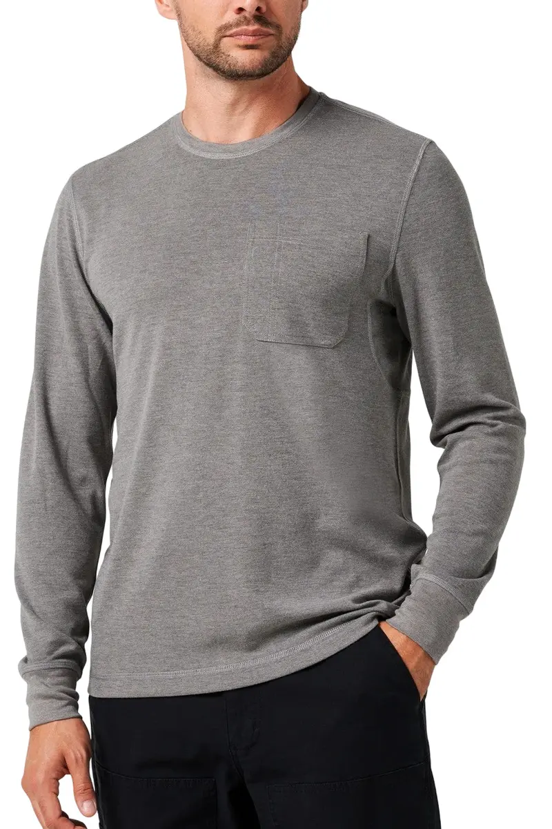 Lucky Brand Workwear Men's Performance Textured Knit Pocket Long Sleeve T-Shirt 3