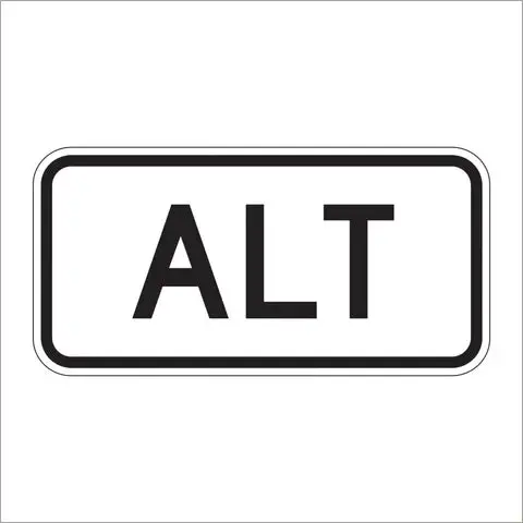 M4-1A Alt Route Auxiliary Sign 1
