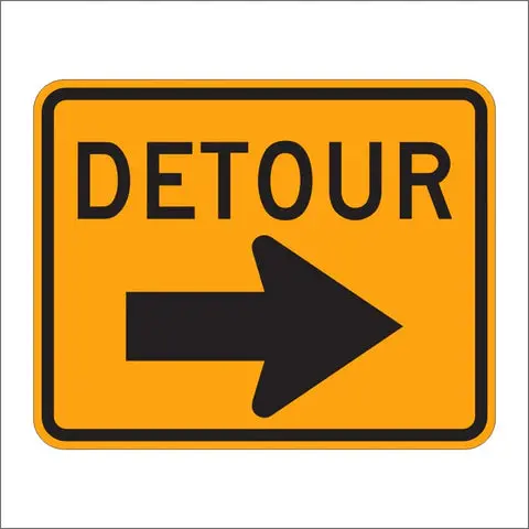 M4-9 Detour With Arrow Sign 1