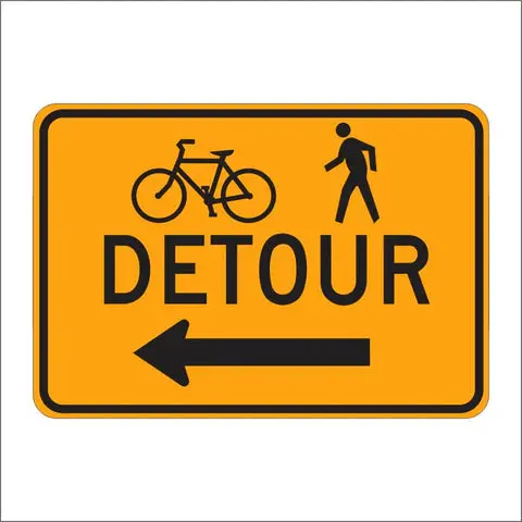 M4-9A Bicycle And Pedestrian Detour Sign 1