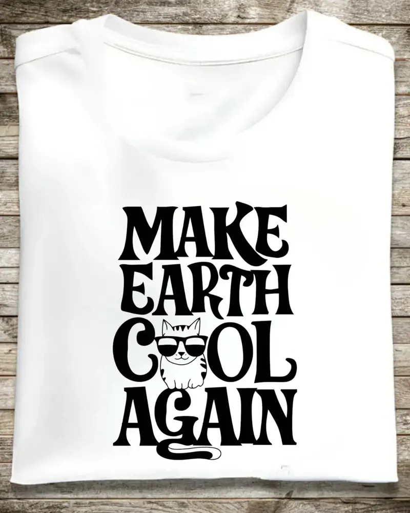 Make Earth Cool Again Cotton T-Shirt 1