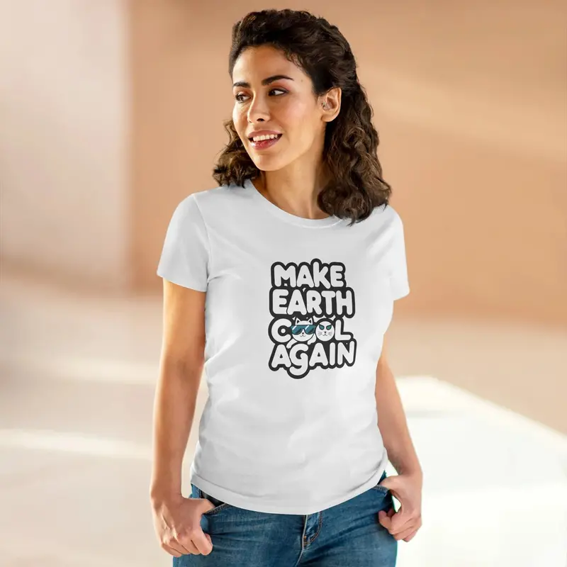 Make Earth Cool Again Planet Cotton Women Tees 8