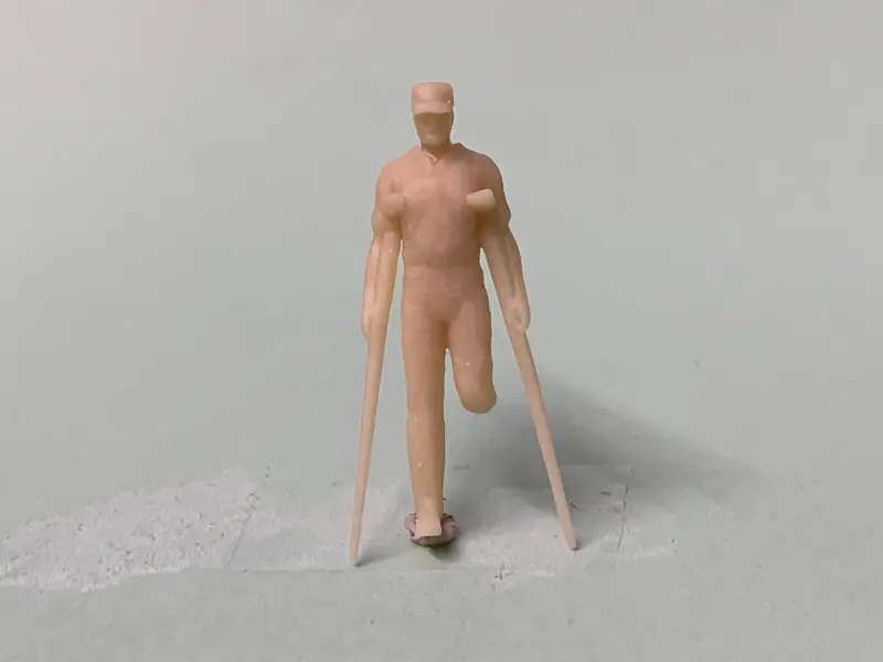 Man On Crutches Amputee 1