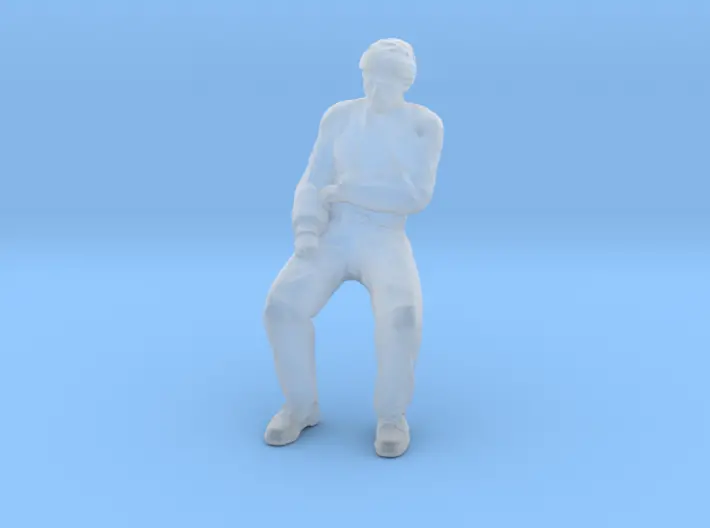 Man Sitting Head Bandaged Arm In Sling 1
