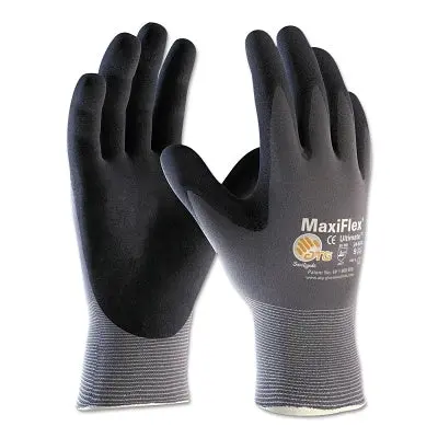 Maxiflex Ultimate Nitrile Coated Micro-Foam Grip Gloves- Black/Gray 1