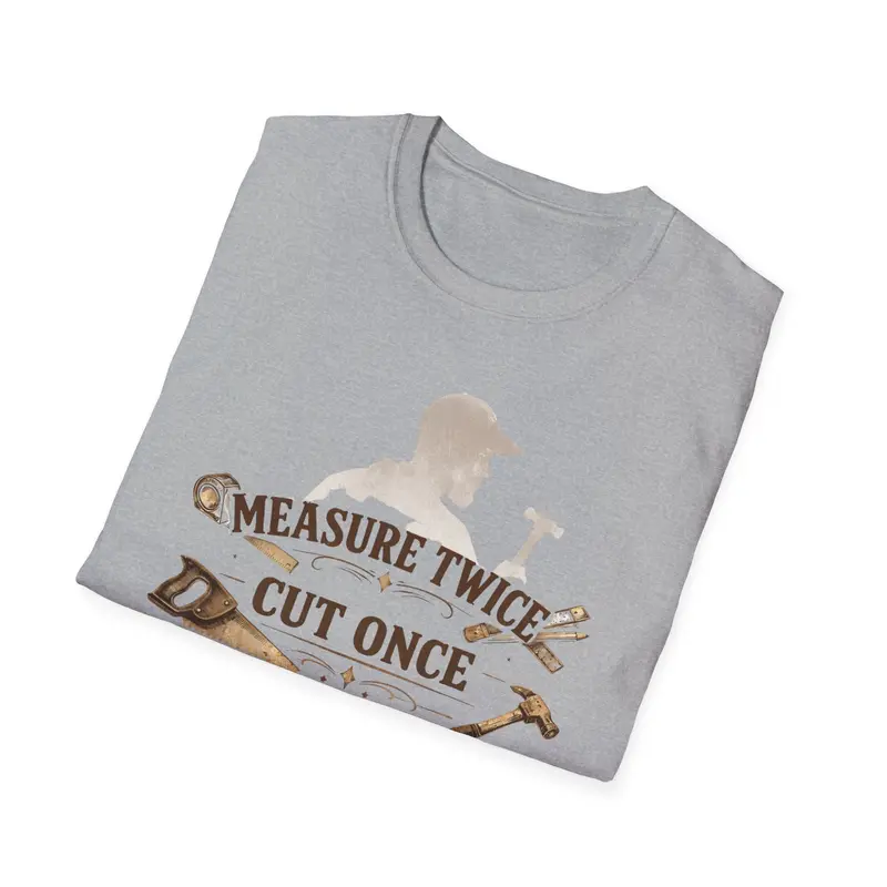 Measures Twice Cut Once Drink Three Times Cotton Tshirt 13