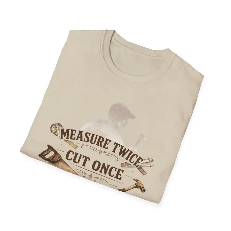Measures Twice Cut Once Drink Three Times Cotton Tshirt 16