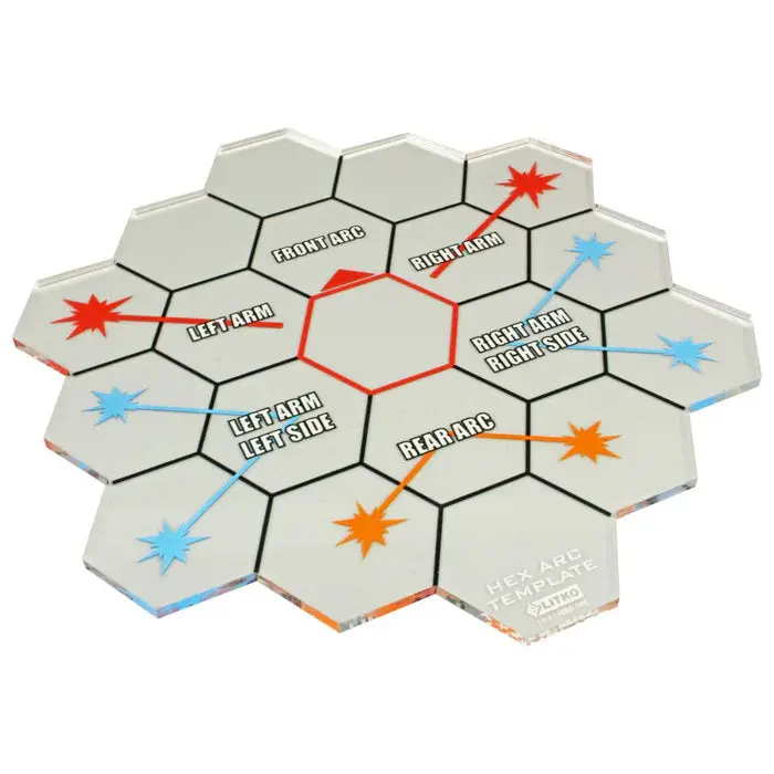 Mecha Hex Map Fire Arc Template Compatible With The Battletech 1