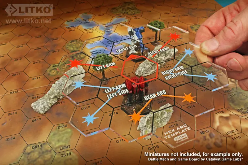 Mecha Hex Map Fire Arc Template Compatible With The Battletech 2