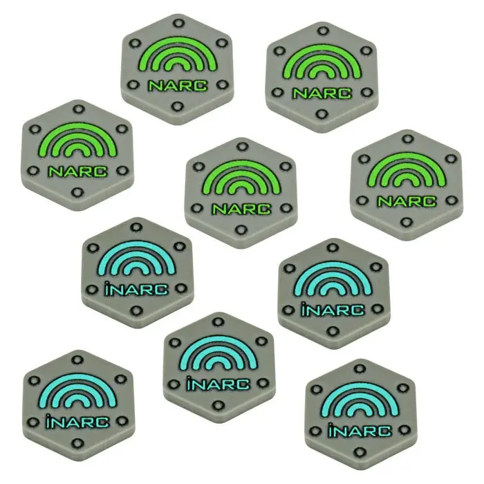 Mecha Narc/Inarc Missile Beacon Token Set Compatible With Battletech (10) 1