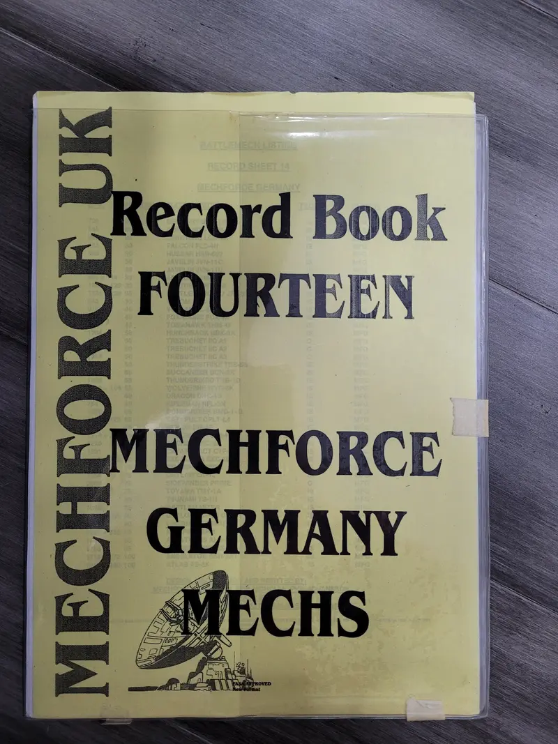 Mechforce Uk Record Book 14- Germany Mechs 1