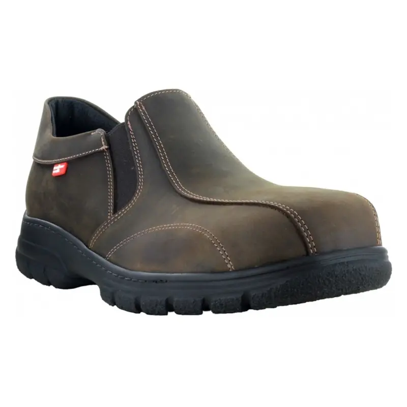 Mellow Walk Quentin Men's Metal Free Composite Toe Slip On Work Shoe - Brown 541128 1