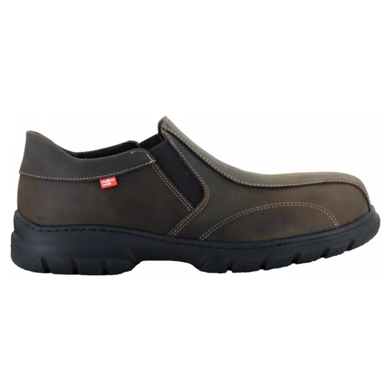 Mellow Walk Quentin Men's Metal Free Composite Toe Slip On Work Shoe - Brown 541128 3