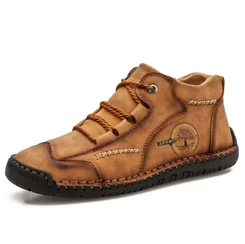 Men’S Leather Lace-Up Chukka Work Boots – Mid-Top Outdoor Hiking Shoes 1