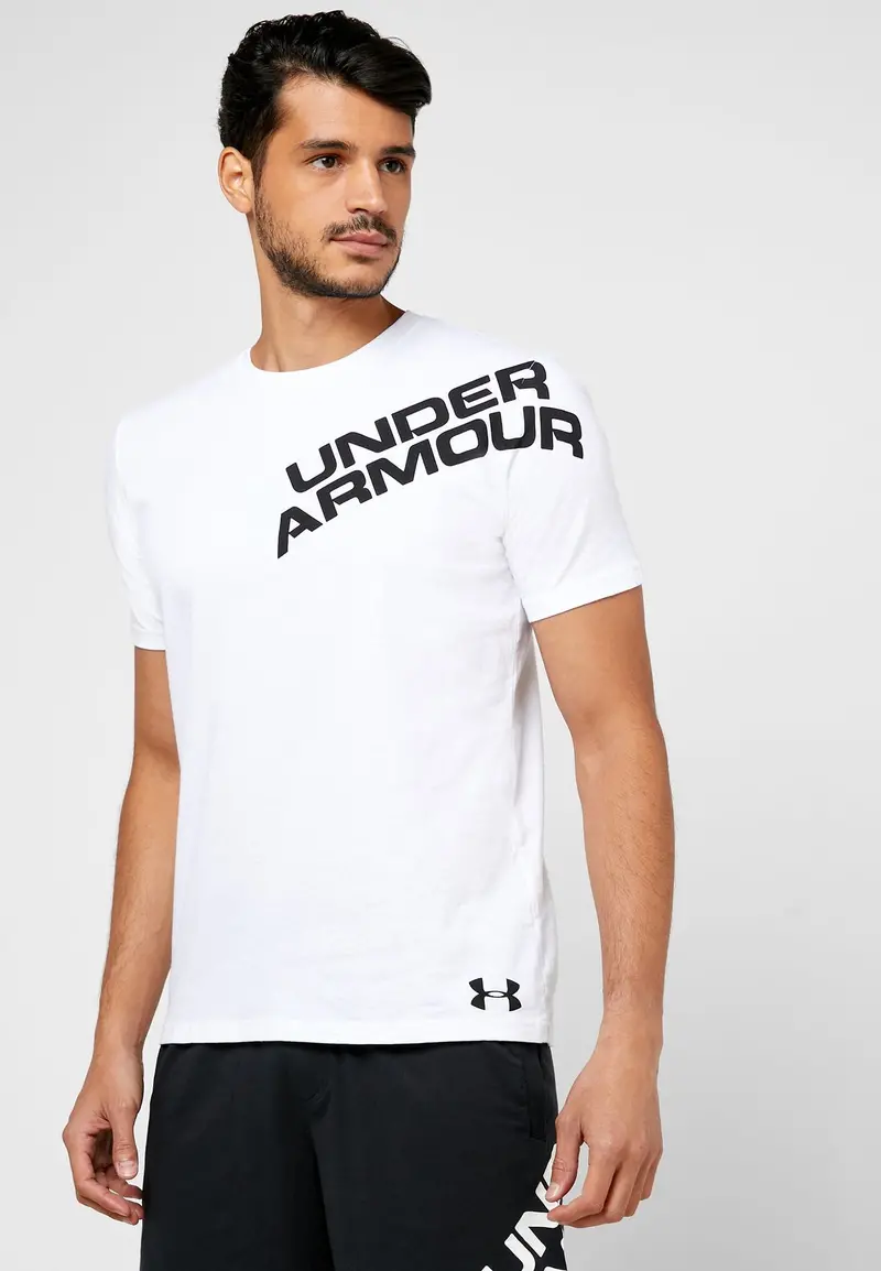 Men's Ua Wordmark Shoulder Short Sleeve 1344227-100 3