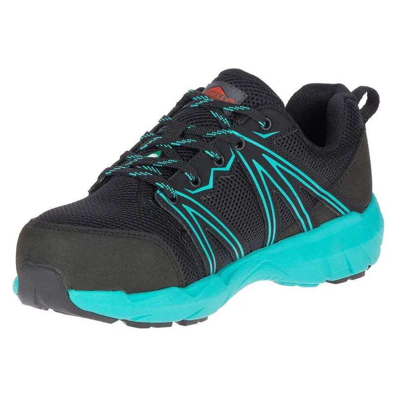 Merrell Fullbench Superlite J17548 Women's Alloy Toe Csa Athletic Work Shoe - Black/Teal 3
