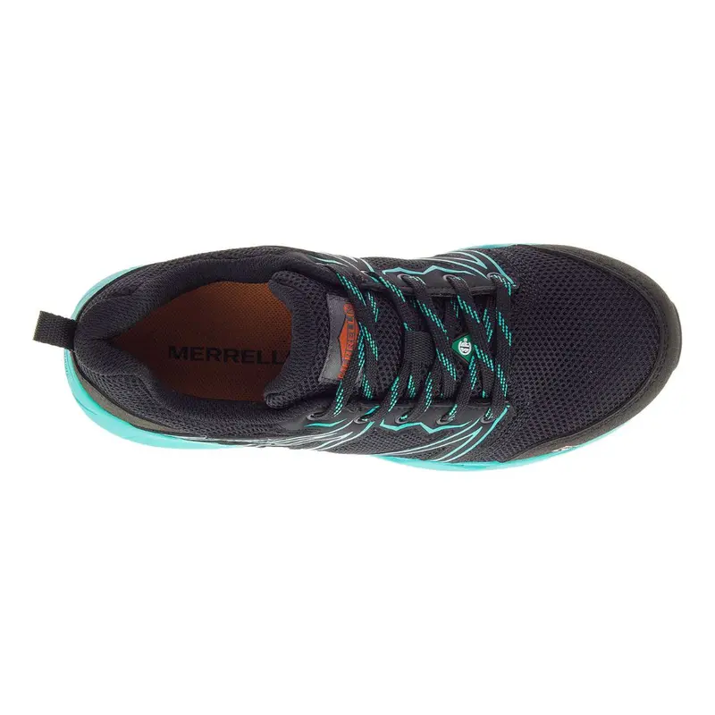 Merrell Fullbench Superlite J17548 Women's Alloy Toe Csa Athletic Work Shoe - Black/Teal 6