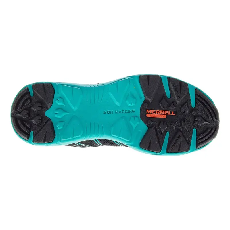 Merrell Fullbench Superlite J17548 Women's Alloy Toe Csa Athletic Work Shoe - Black/Teal 9