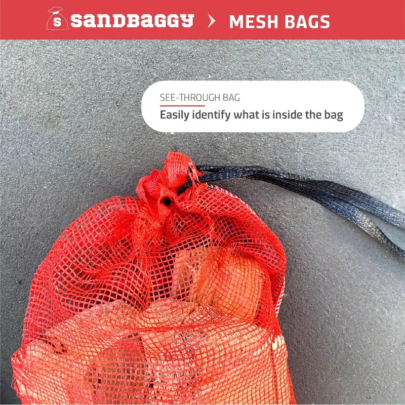 Mesh Produce Bags For Fruits & Vegetables (Red) 4
