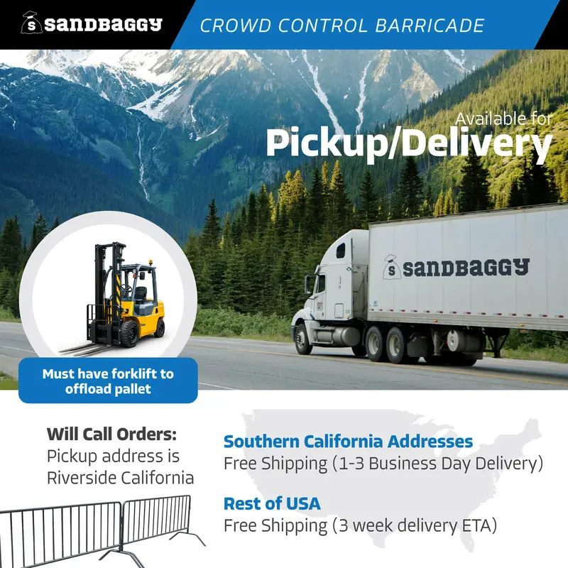 Metal 8.5 Ft Crowd Control Barricades - Interlocking Barriers 3