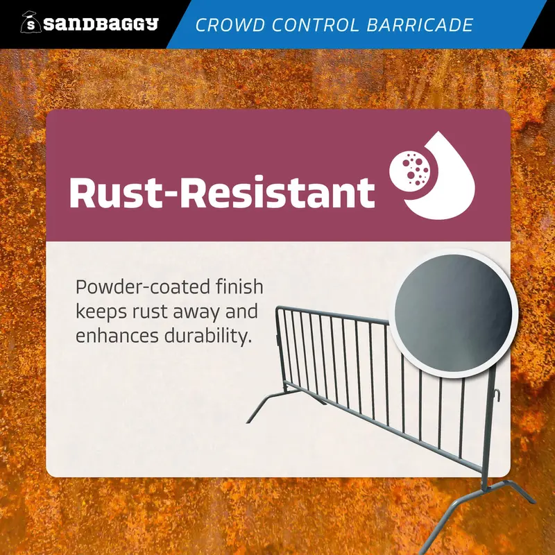 Metal 8.5 Ft Crowd Control Barricades - Interlocking Barriers 5