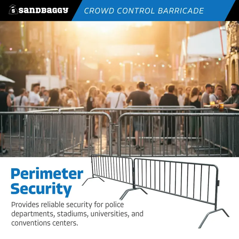 Metal 8.5 Ft Crowd Control Barricades - Interlocking Barriers 8